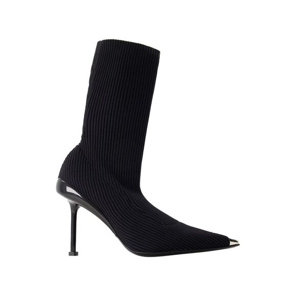 Pointed-toe Ankle Boots - Alexander Mcqueen - Leather - Black - Picture 1 of 3